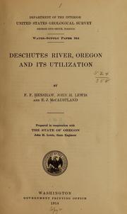 Cover of: Deschutes River, Oregon, and its utilization