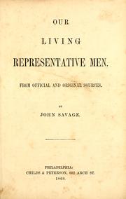 Cover of: Our living representative men.