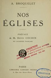 Cover of: Nos églises.