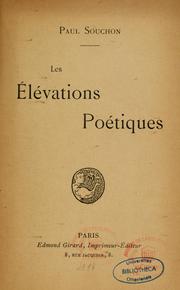 Cover of: Les élévations poétiques