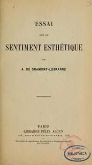 Cover of: Essai sur le sentiment esthétique
