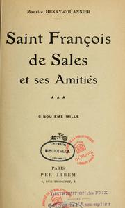 Cover of: Saint François de Sales et ses amitiés by Maurice Henry-Coüannier