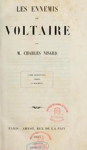 Cover of: Les ennemis de Voltaire by Nisard, Charles