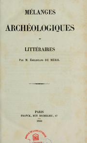 Cover of: Mélanges archéologiques et littéraires