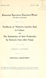 Perithecia of Thielavia basicola Zopf in culture and the stimulation of their production by extracts from other fungi by Florence A. McCormick