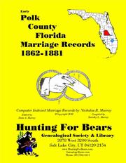 Cover of: Early Polk County Florida Marriage Records 1862-1881