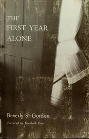 Cover of: The first year alone by Beverly S. Gordon