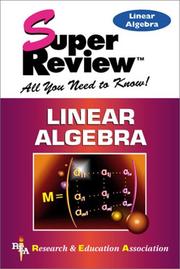 Cover of: Linear algebra