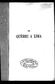 Cover of: De Québec à Lima by Basterot, Florimond Jacques vicomte de