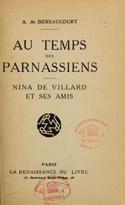 Cover of: Au temps des Parnassiens by Albert de Bersaucourt