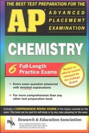 Cover of: The best test preparation for the advanced placement examination, chemistry by P. E. Dumas, R. M. Fikar, Jay M. Templin, Kevin R. Reel