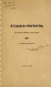 Cover of: A tragedy in a New York flat | Hartmann, Sadakichi