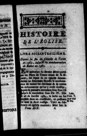 Cover of: Histoire de l'église: dédiée au roi