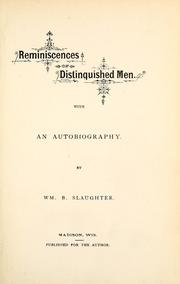 Cover of: Reminiscences of distinguished men