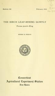 Cover of: The birch leaf-mining sawfly, Fenusa pumila Klug