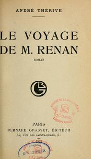 Cover of: Le voyage de M. Renan: roman