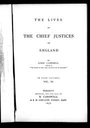 Cover of: The lives of the chief justices of England