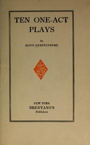 Cover of: Ten one-act plays