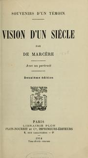 Cover of: Vision d'un siècle: avec un portrait
