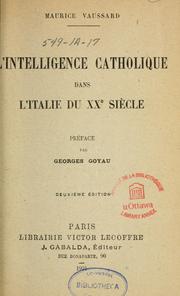 Cover of: L'intelligence catholique dans l'Italie du XXe siècle