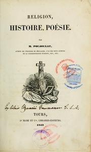 Cover of: Religion, histoire, poésie