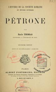 Cover of: Pétrone by Émile Thomas