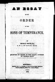Cover of: An essay on the order of the Sons of Temperance