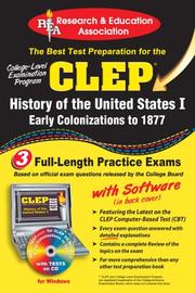 Cover of: The CLEP History of the United States I w/CD (REA) - The Best Test Prep for the CLEP by The Staff of Research & Education Association