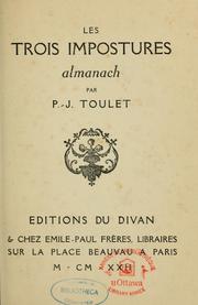 Cover of: Les trois impostures by Paul Jean Toulet