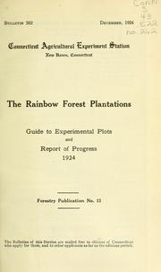 Cover of: The Rainbow Forest Plantations: guide to experimental plots and report of progress, 1924