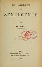 Cover of: La logique des sentiments