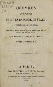 Cover of: Œuvres complètes de Mme. la baronne de Staël