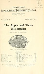 Cover of: The apple and thorn skeletonizer
