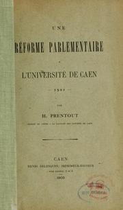 Cover of: Une réforme parlementaire à l'université de Caen, 1521