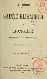 Cover of: Sainte Elisabeth de Hongrie