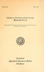 Cover of: Chemical investigations of the rhubarb plant