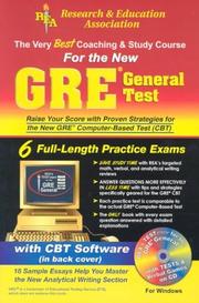 Cover of: GRE General CBT w/ CD-ROM (REA) - The Best Test Prep for the GRE (Test Preps) by Pauline Travis, David Bell, Lucille Freeman