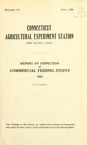 Cover of: Report on inspection of commercial feeding stuffs, 1923