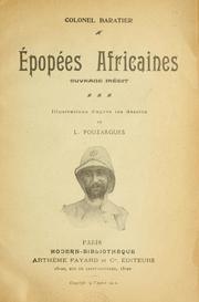 Cover of: Épopées africaines, ouvrage inédit