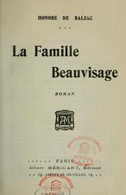 Cover of: La famille Beauvisage by Honoré de Balzac
