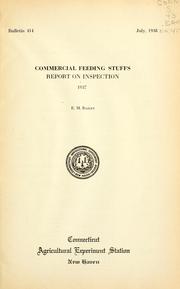 Cover of: Commercial feeding stuffs: report on inspection, 1937