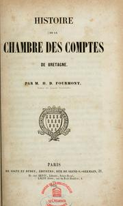 Cover of: Histoire de la Chambre des comptes de Bretagne.
