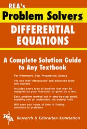 Cover of: Differential Equations Problem Solver (Problem Solvers) by Research and Education Association, David R. Arterburn, Technology, Research and Education Association, David R. Arterburn, Technology