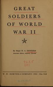 Cover of: Great soldiers of world war II