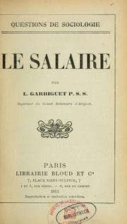 Cover of: Le Salaire by Louis Garriguet