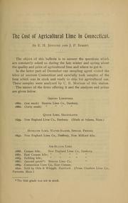 Cover of: The cost of agricultural lime in Connecticut | Edward H. Jenkins