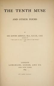 Cover of: The tenth muse by Edwin Arnold