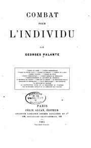 Cover of: Combat pour l'individu