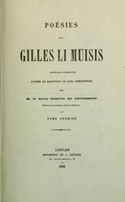 Cover of: Poésies de Gilles li Muisis by Le Muisit, Gilles