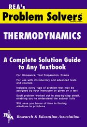 Cover of: The thermodynamics problem solver: a complete solution guide to any textbook